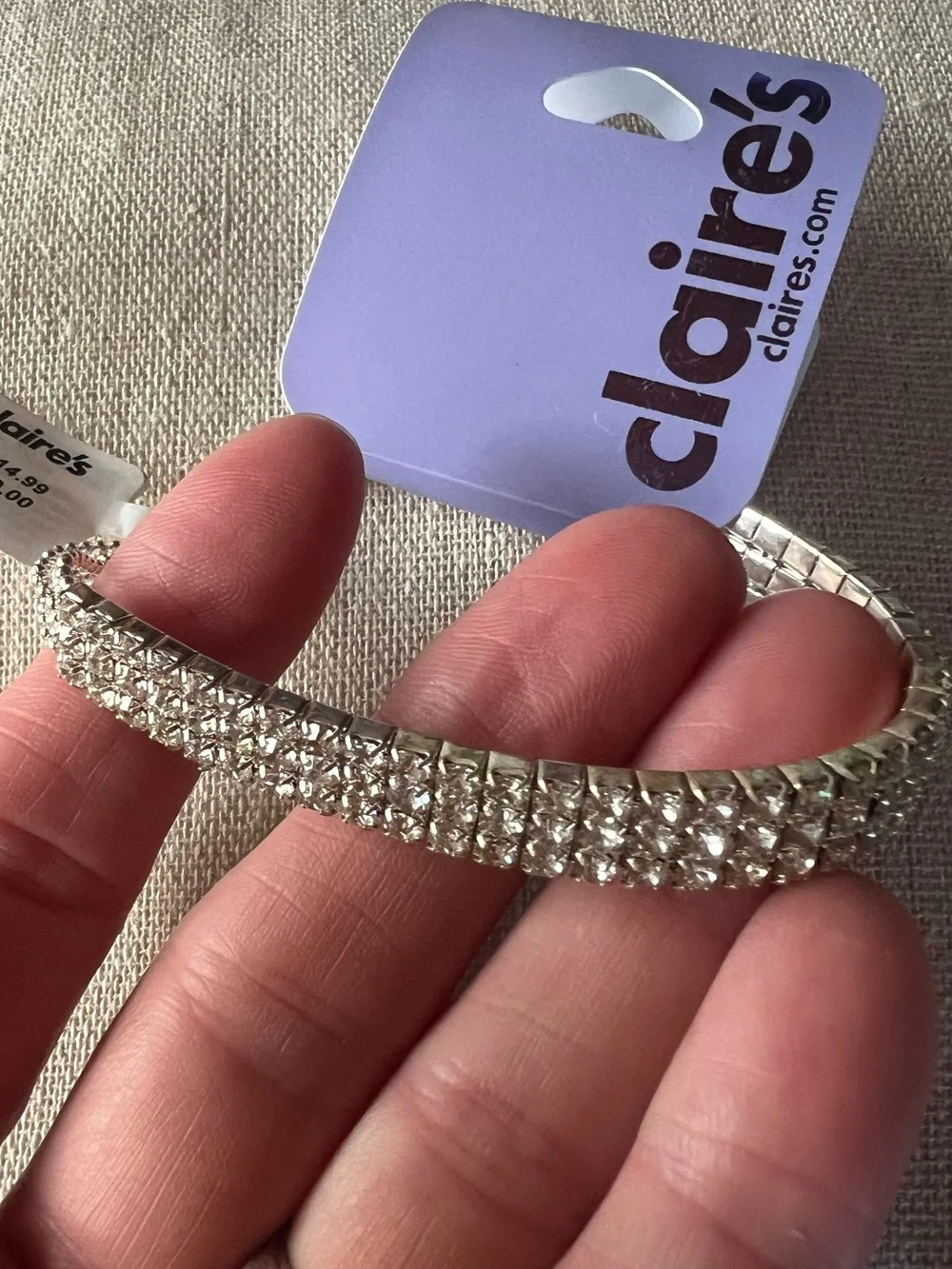 Claire’s Glittery & Beaded Crystal Stretch Bracelet, new with tags